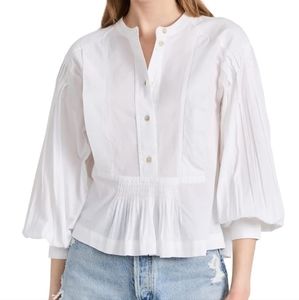 Sea Women's Pleated Blouse White Cotton